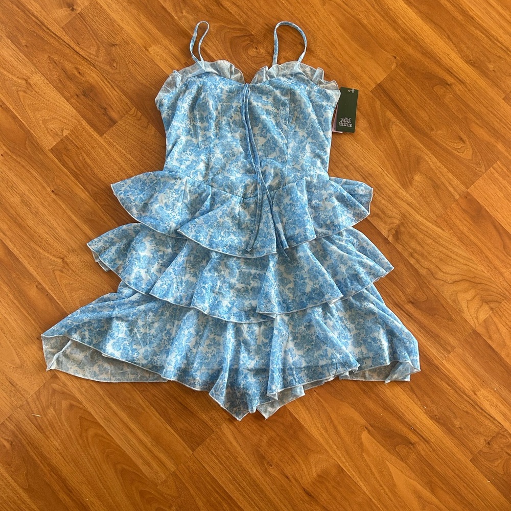 Wild Fable Blue Floral Backless Dress